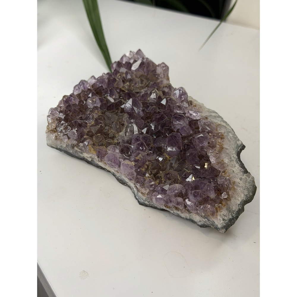 Natural Purple Amethyst Crystal Cluster Geode Specimen Raw Stone 1.6 lb 5.5"⁠